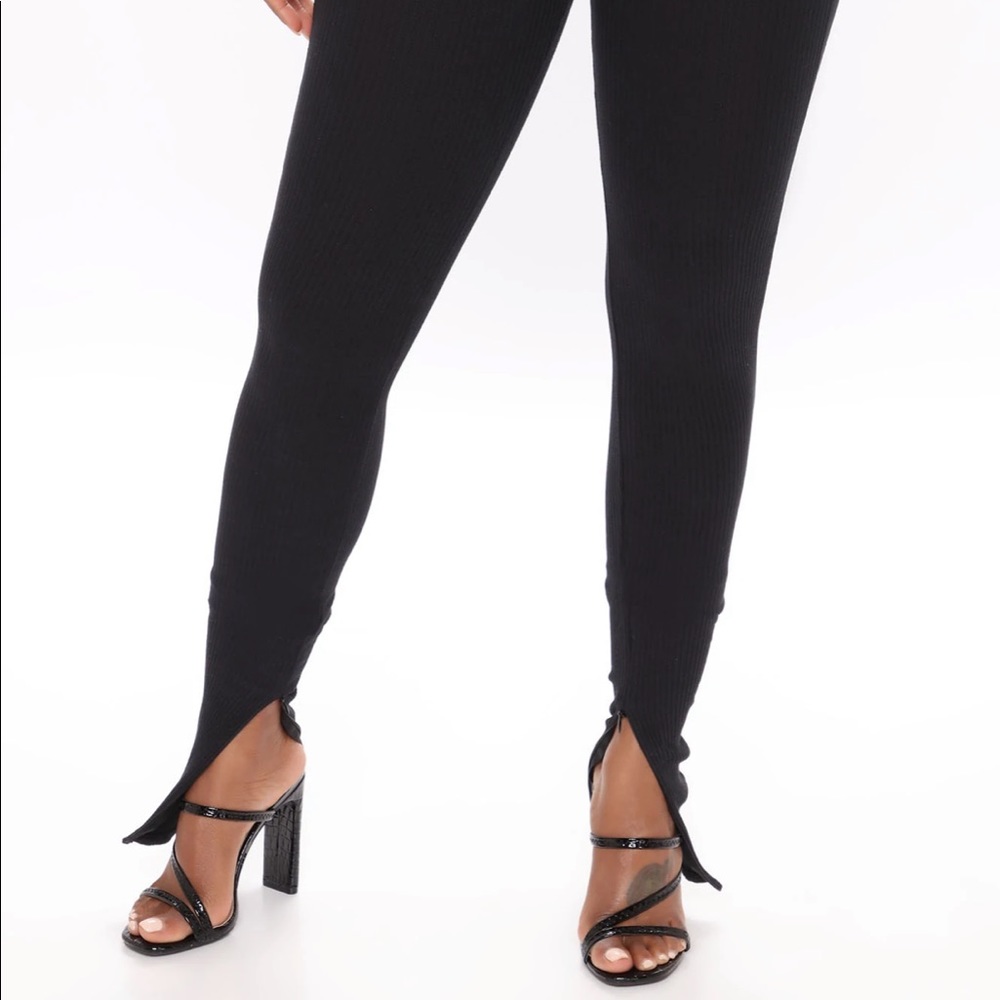 Black Split Hem Pants - image 2